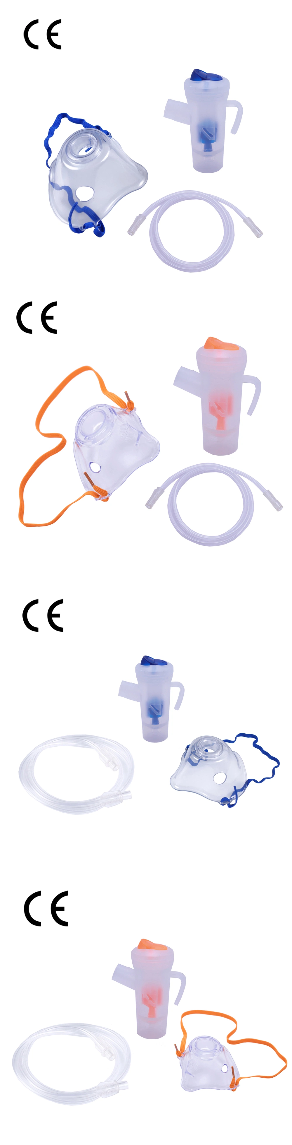 High Concentration Oxygen Therapy Adjustable Nebulizer Mask Atomization Cup Button Slide Twin Adjustment Hospital Use Nebulizer Cup Kit with Oxygen Tube