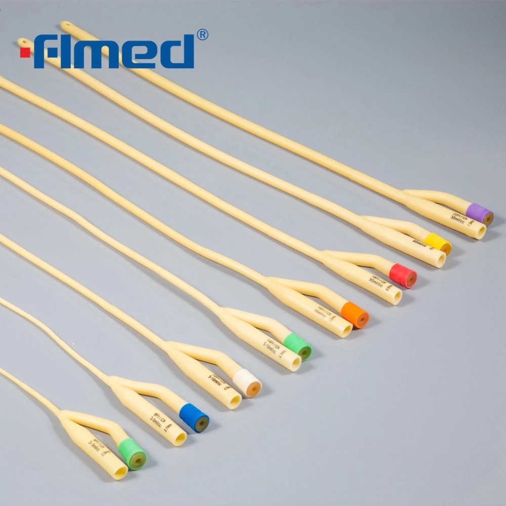 2-Way Foley Catheter 100% Silicone Latex Foley Catheter with Silicone Coated Urinary Catheter