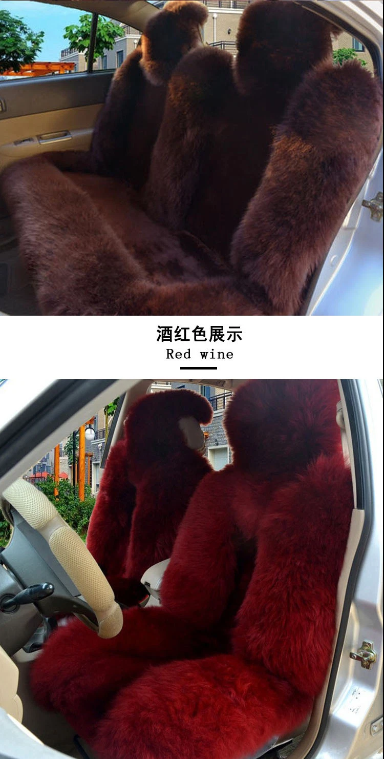 Luxury Warm Australia Real Lambskin Wholesale Fashion Long Fur Wool Sheepskin Car Seat Cushion Covers Car Fur Seat Cover