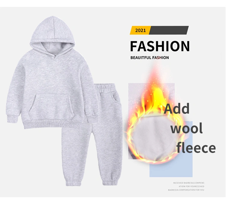 New Arrival Boys Hoodies Sweatpants Designer Jogging Sets Custom Logo Boys Fleece Sweatsuits Tracksuits Winter Sets Kids Clothing Children Apparel