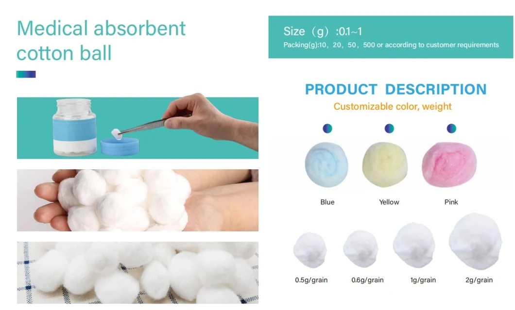 Strong Absorbent Sterilized Cotton Ball for Medical