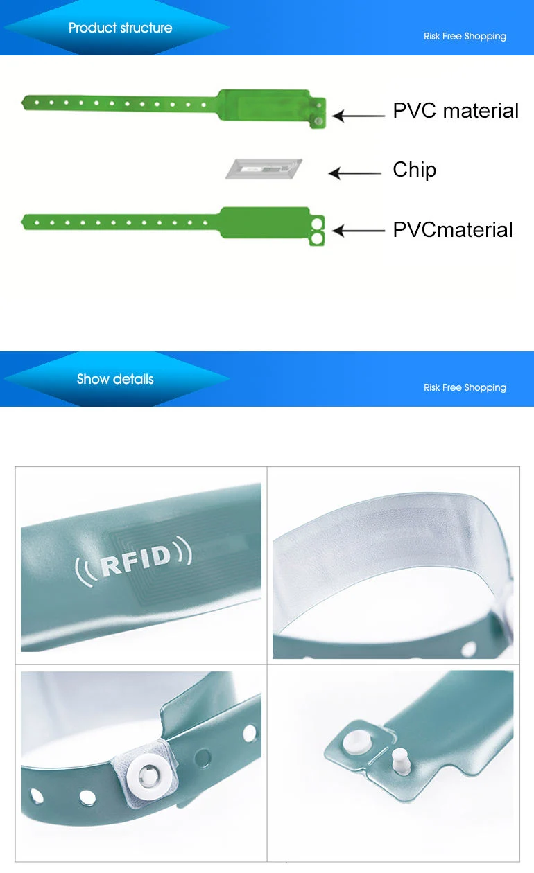 Disposable Concert NFC Wristband / Entrance Ticket NFC Identification Bracelet
