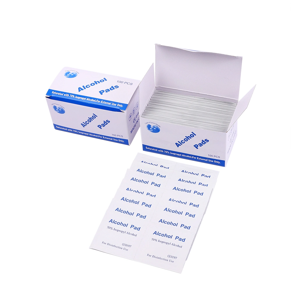 Individually Wrapped Medical Non-Woven Skin-Friendly Sterile Isopropyl Alcohol Prep Pads