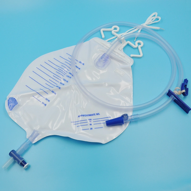 CE Certificated China Needleless Sampling Port Sterile Luxury 2000ml 2500ml 4000ml 5000ml 10000ml Close System Urine Drainage Bags Collection Bag