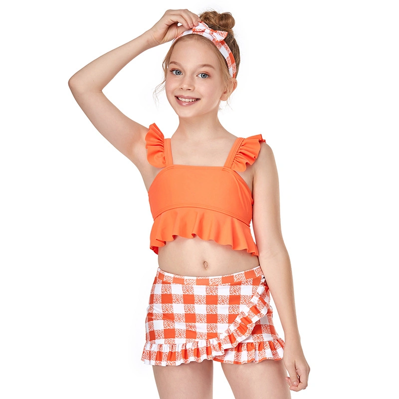Baby 2 Piece Swimsuit for Kids Flower Print Ruffles Children Bikini Bathing Suit Toddler Girls Beachwear Floral Ruff Swimwear