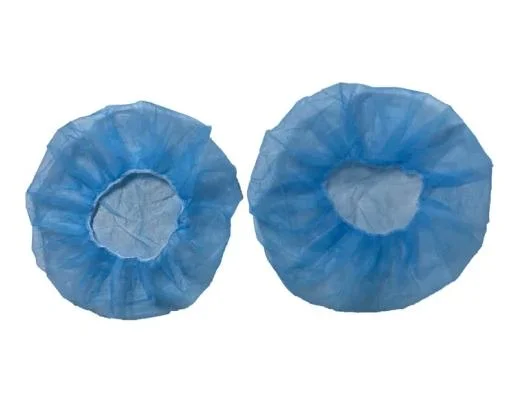 Non-Woven Fabrics Blue Medical Head Cap Disposable Bouffant Caps Soft