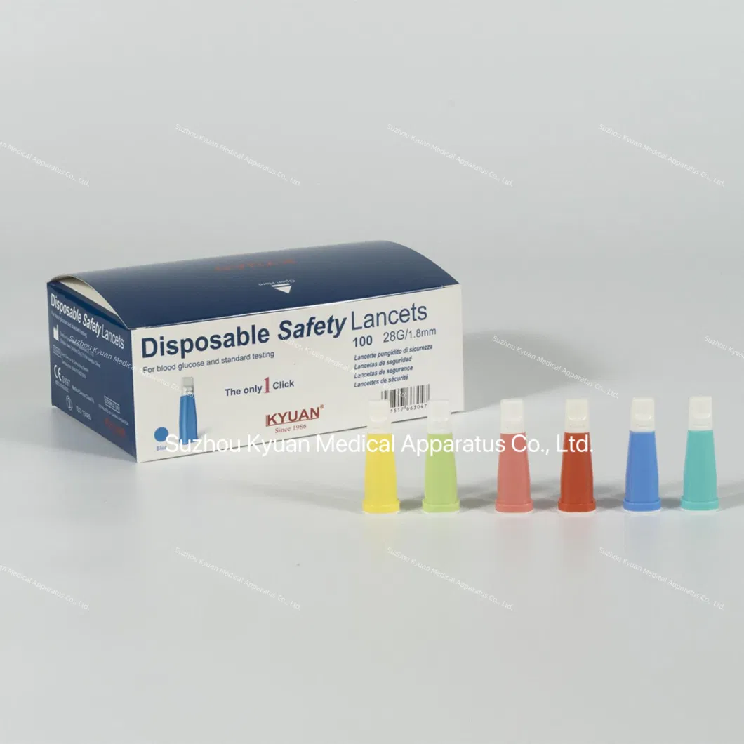 Medical Disposable Plastic Safety Sterile Blood Lancet ISO13485 CE