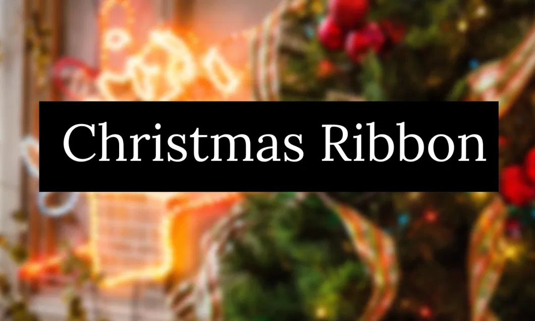 Fabric Christmas Ribbon Silk Black Wired Christmas Tree Ribbon