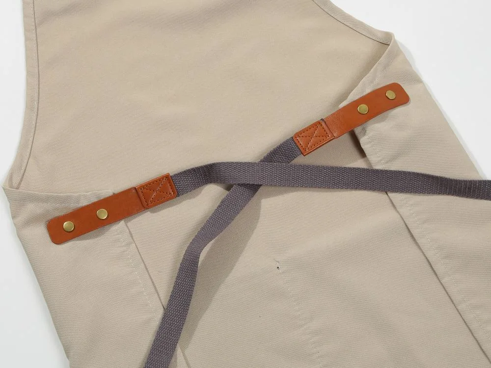 Ss-057PU Canvas Halterneck Waterproof Apron A42 380g