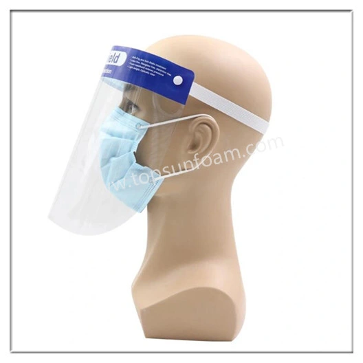 Self Adhesive PU Sponge Foam Disposable Face Shield and Mask with Anti-Fog