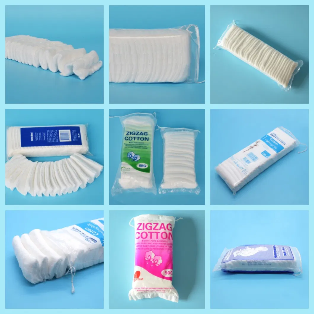 Daily Use Disposable Not Re-Use Products Absorbent Medical Supply Zigzag Cotton