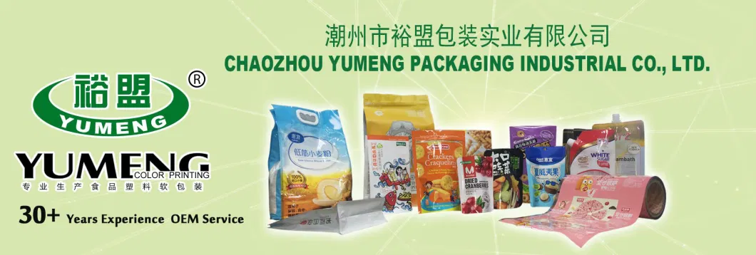 Packaged Nuts and Snacks Oatmeal Pouch Plastic Packaging Stand up Zipper Bag for Ruff Rings Chips