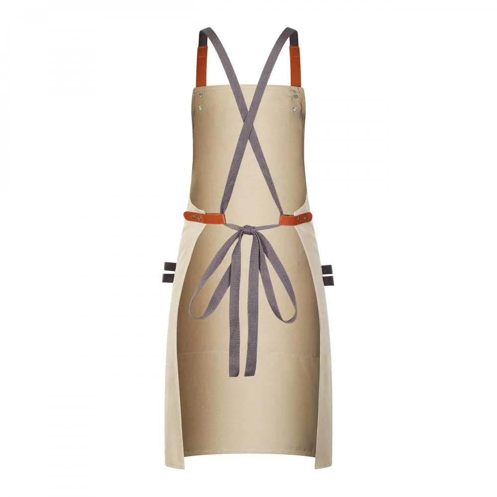 Ss-058PU Canvas H-Shaped Cross Shoulder Strap Waterproof Apron 380g