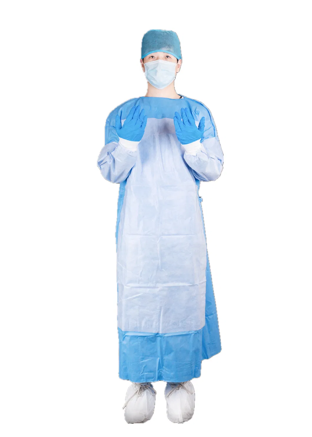 Hospital Use Disposable Reinforced SMS Surgical Gown Fluid-Resistance Anti-Static Medical Surgical Gown for Sale