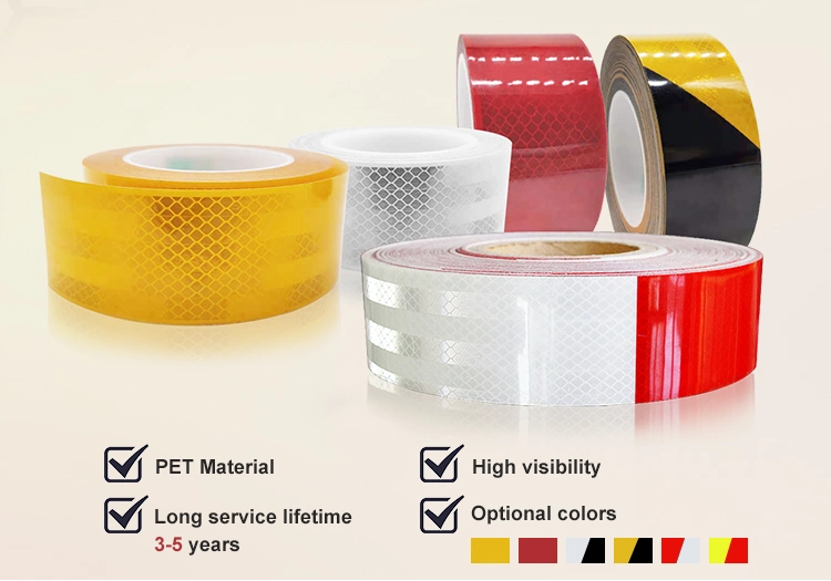 Waterproof Reflective Tape DOT-C2 Red and White Adhesive Conspicuity Tape for Trailer, Outdoor, Cars, Trucks