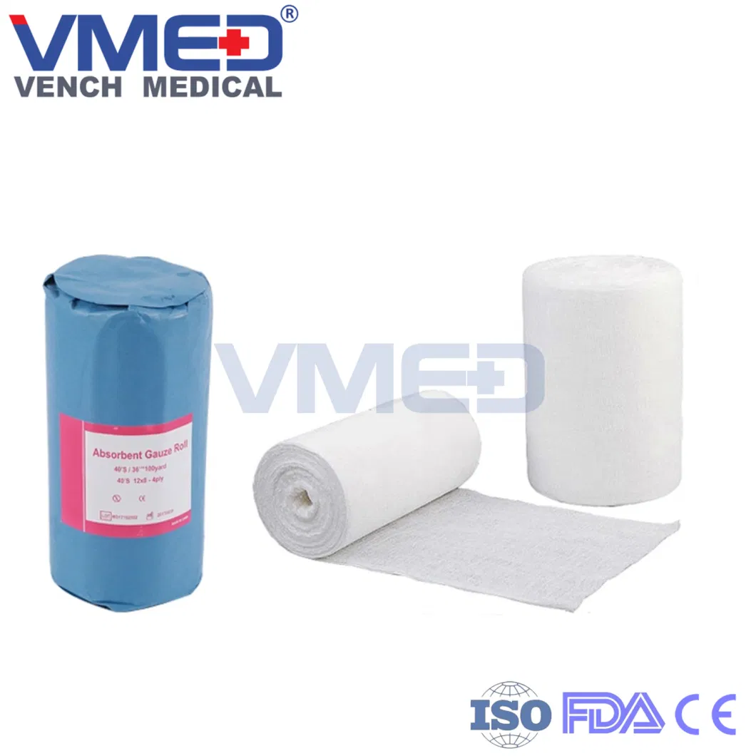 Fabric Medical Absorbent Hospital Use Gauze Roll 100% Cotton