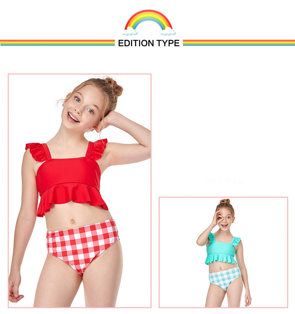 Baby 2 Piece Swimsuit for Kids Flower Print Ruffles Children Bikini Bathing Suit Toddler Girls Beachwear Floral Ruff Swimwear