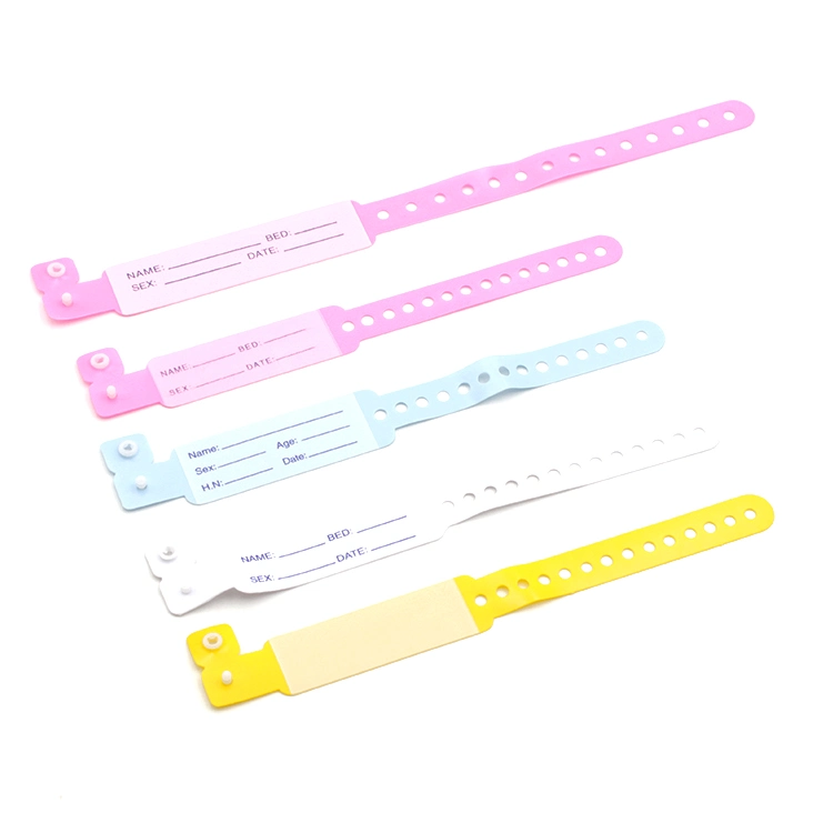 Custom Writable Plastic Vinyl Disposable Identification Medical PVC Hospital Patient ID Wristbands Bracelets