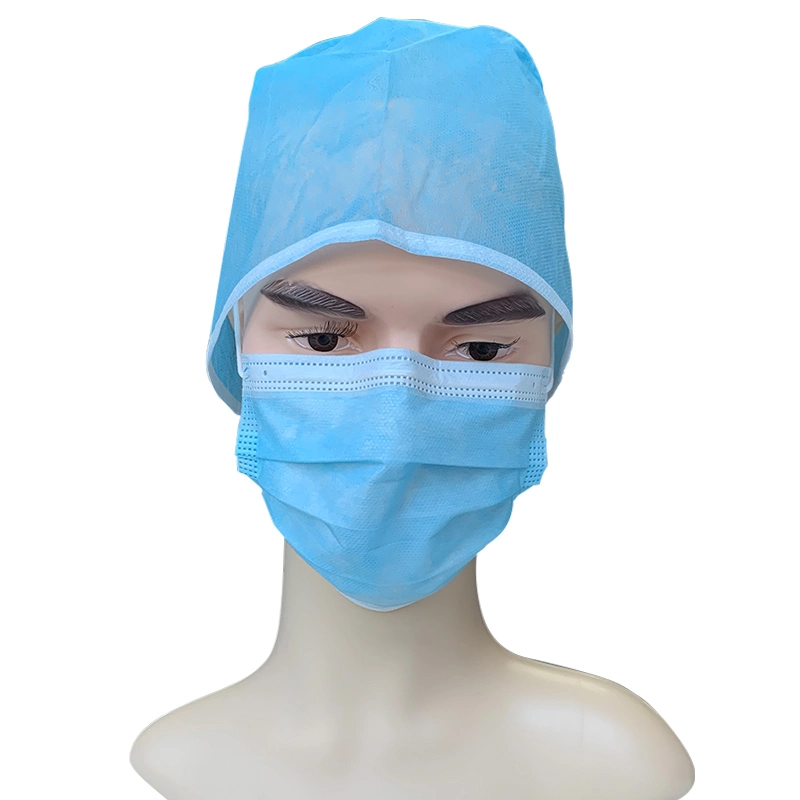 Medical Non-Woven Surgical Doctor Cap with Tie up Cap Hospital Doctor Disposable PP Full Cover Head Custom Surgical Cap