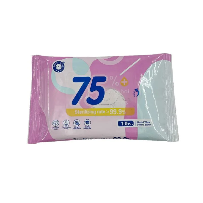 Wholesale Household Surface Disinfection Cleaning Wipes Portable Antibacterial 75% Alcohol Wet Wipes