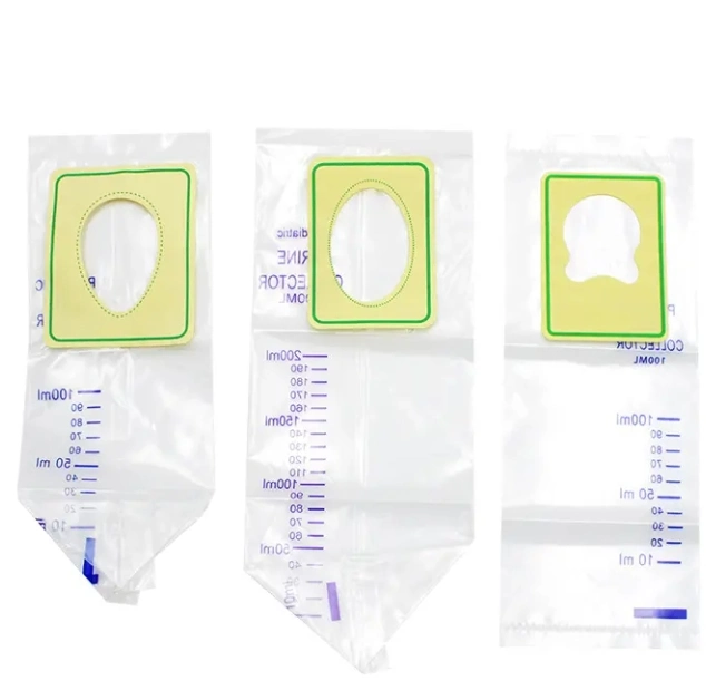 Disposable Medical 2000ml Adult Urine Collection Bag with T Valve or Push 2000ml Plastic Urine Collection Drainage