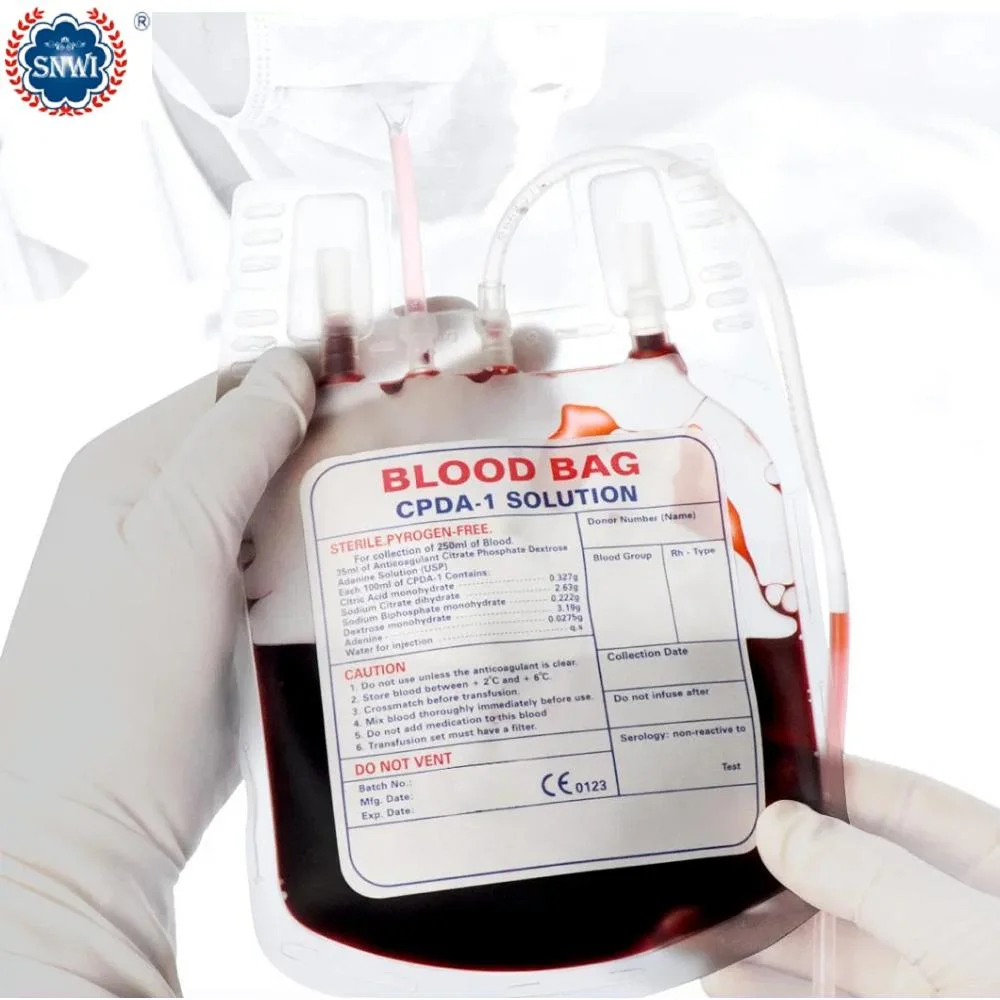 CE&amp; GMP Certificated Medical PVC 450ml Single Cpda-1 Blood Collection Transfusion Bag