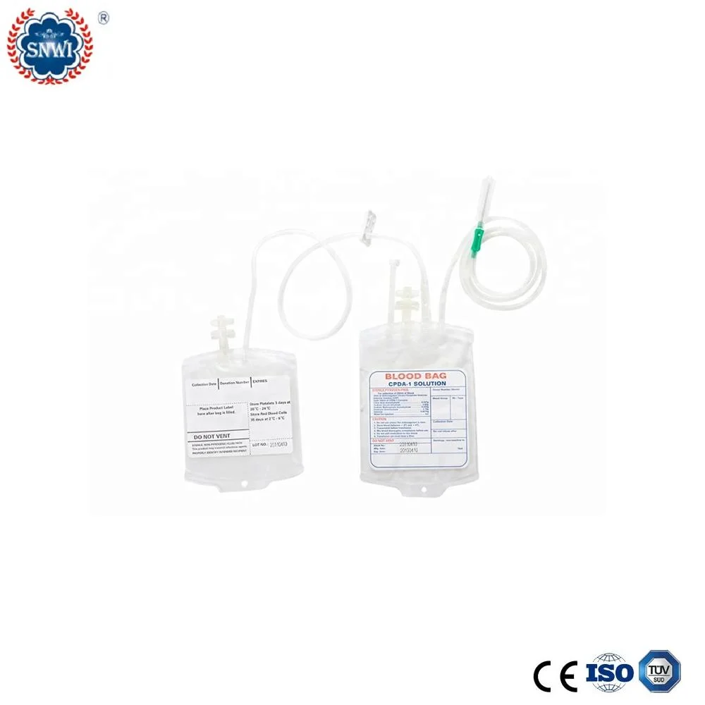 CE GMP Approved Disposable Medical PVC 450ml Single/Double/Triple/Quadruple Blood Transfusion Bags