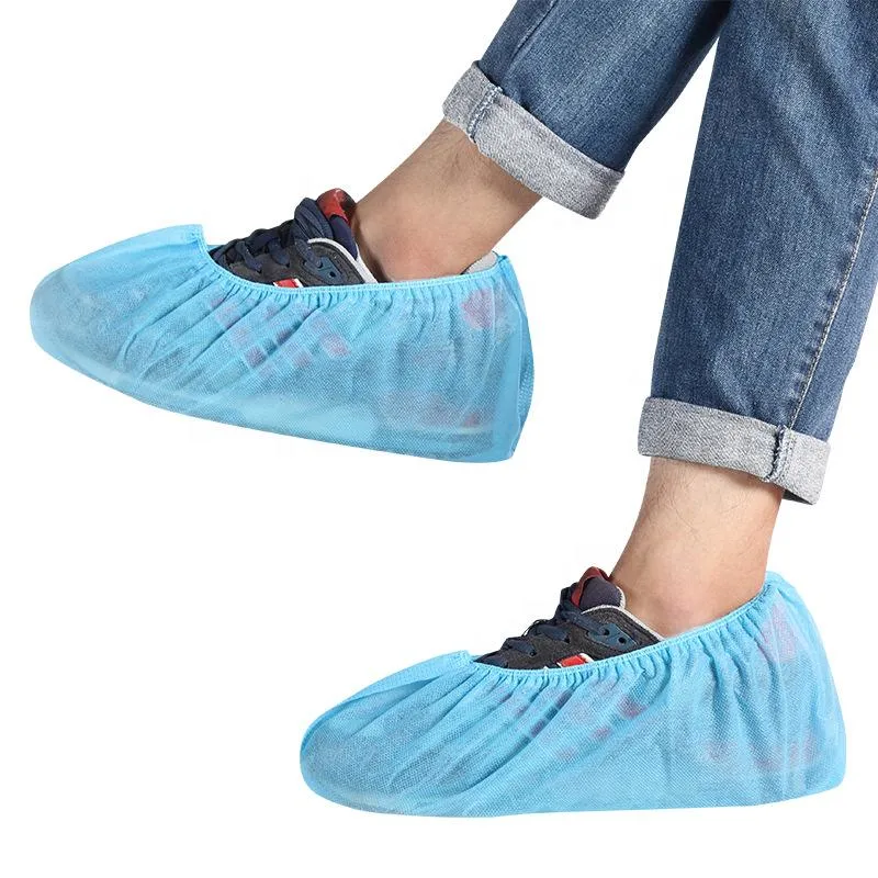 Non-Slip Waterproof PP CPE Medical Surgical Disposable Non Woven Disposable Plastic Shoe Cover