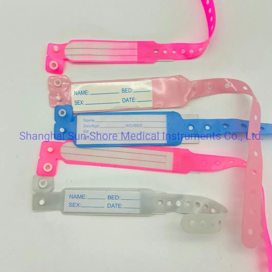 Writable Disposable Medical Adjustable PVC Adult Patient Identification Bracelet