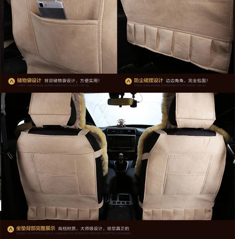 Luxury Warm Australia Real Lambskin Wholesale Fashion Long Fur Wool Sheepskin Car Seat Cushion Covers Car Fur Seat Cover