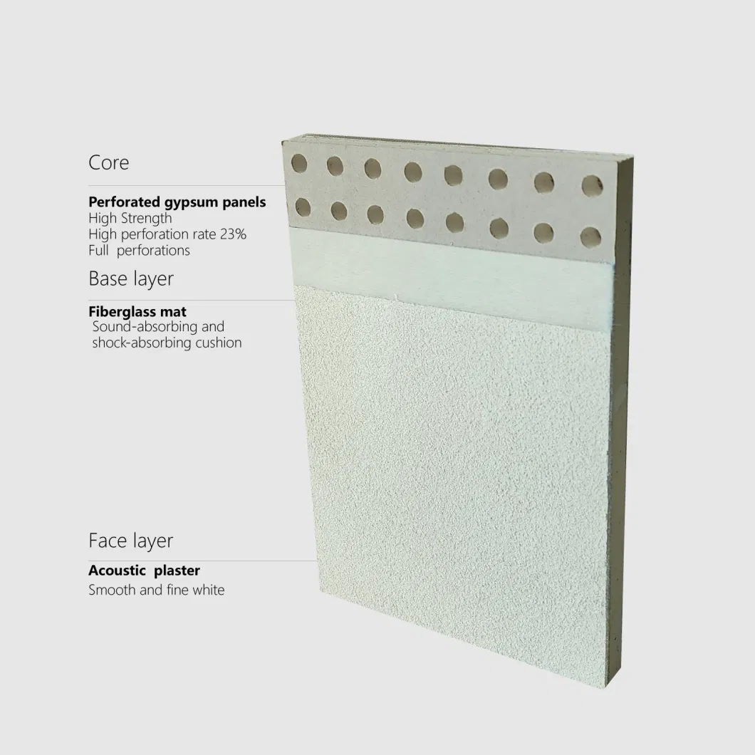 Perforated Gypsum Board Acoustic Plaster Seamlessg Ceiling System