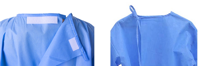 Velcro Closure SMS Dispsoable Non Sterile Surgical Gown 45GSM