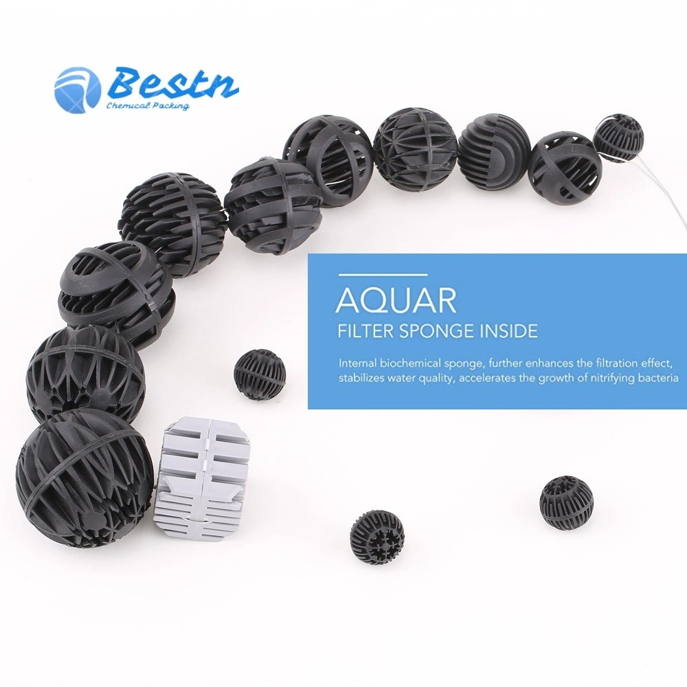 16mm 36mm 76mm Factory Price Aquarium Tank Filter Media Plastic PP Bio Ball with Cotton