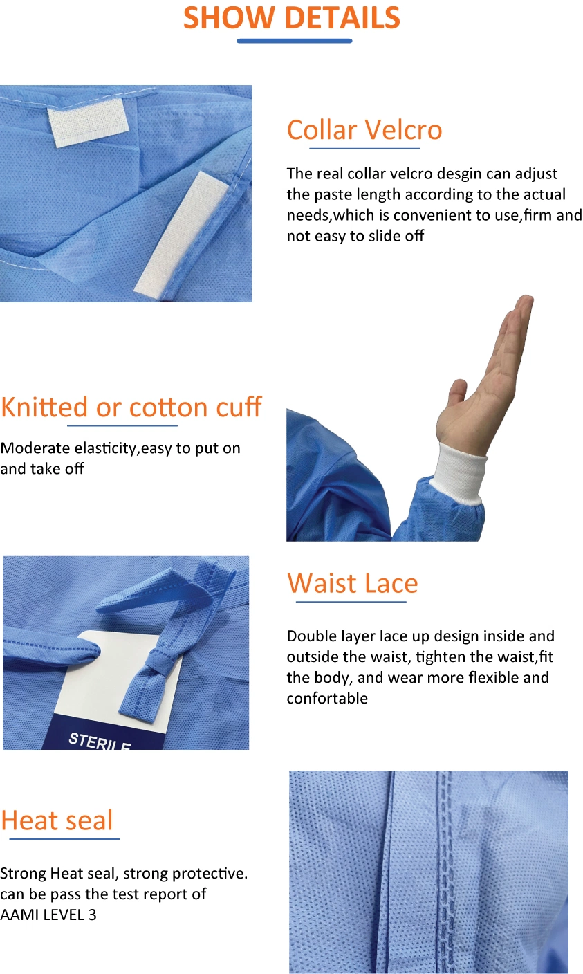 Standard and Reinforced SMS Disposable Surgical Gown
