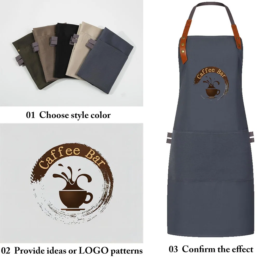 Ss-057PU Canvas Halterneck Waterproof Apron A42 380g