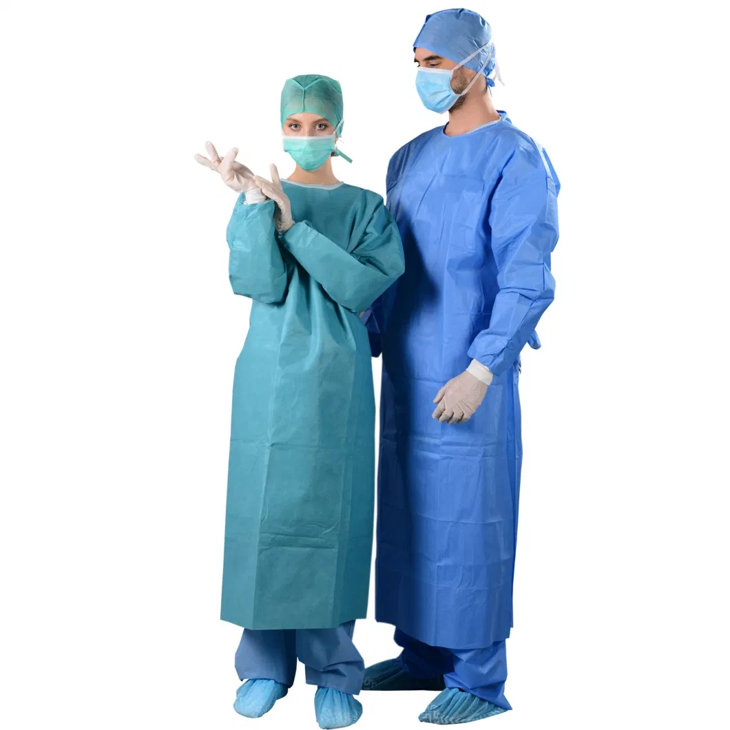 Breathable Hospital Uniforms Blue Disposable Medical Lab Coat Isolation Gown Fabric