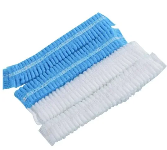 Non-Woven Fabrics Blue Medical Head Cap Disposable Bouffant Caps Soft