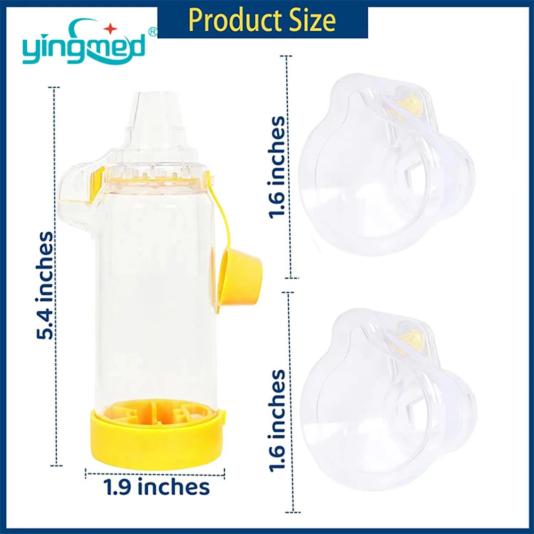 Kids Plastic Spacer Volumatic Asthma Adult Infant Inhaler with Silicone Spacer for Aerosol