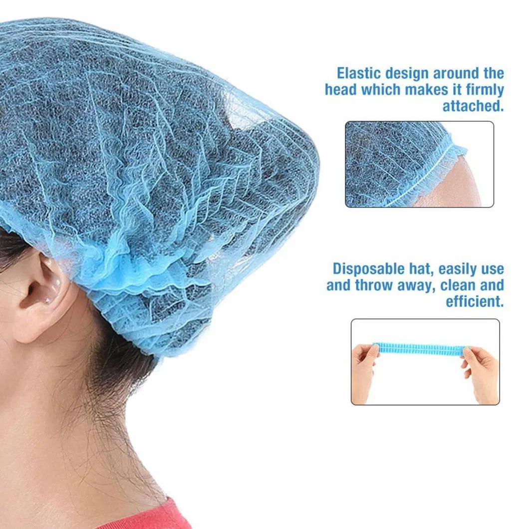 Disposable Hair Cap Nurse Cap Bouffant Cap Non-Woven Fabric for Hair Protection