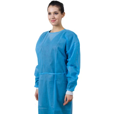 Salud aislamiento desechable batas spp no tejido transpirable no tóxico flexible