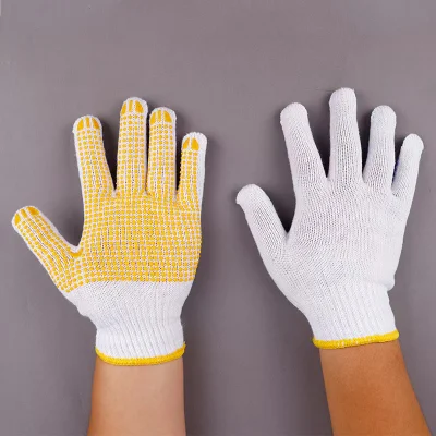 El algodón tejido resistente al mayorista poli puntos recubierto de PVC guantes de seguridad
