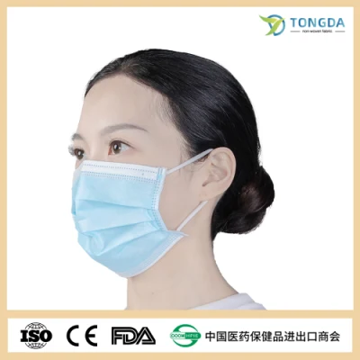 Alta calidad desechable envase individual desechable 3 Ly no tejido médico Máscara facial
