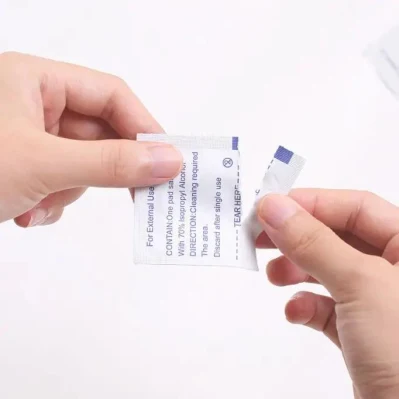Limpieza de eliminación de médicos SJ Alcohol pastillas de preparación para la almohadilla de alcohol Swab desechables
