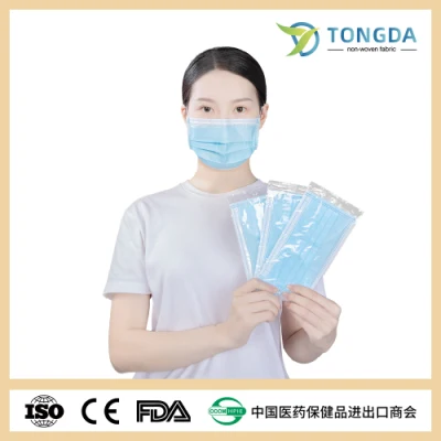 Alta calidad desechable envase individual desechable 3 Ly no tejido médico Máscara facial