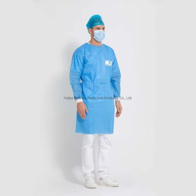 Médico/paciente Dental Protección/operación de bucle con el pulgar y el examen/Visitante/SMS/CPE/PP/Matorral Nonwoven estériles desechables médicos/Hospital/Cirujano/vestido/aislamiento quirúrgico