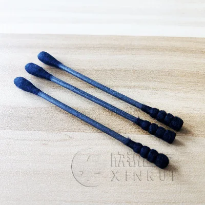 Papel desechable de algodón médico negro Bud Cosmetic Tip algodón Hisopo