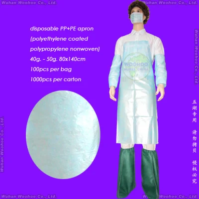 Impermeable Médico / Hospital / Dental / PP / No Tejido / Poli / HDPE / LDPE / Delantal de Plástico Desechable de PE para el Servicio de la Industria de Procesa