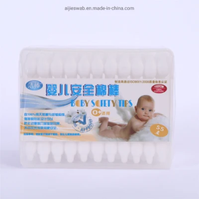 Baby Safe bastoncillos de algodón de plástico de la cabeza grande un hisopo de algodón para la salud bebé de personalización de la muestra