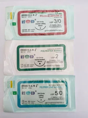 Pologlactina quirúrgica 910 hilo de Vicry Pgla Catrut Cromic Seda absorbible Suturas de polipropileno de nylon