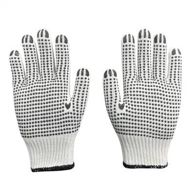 Custom Logo PVC puntos/puntos guante Guantes de trabajo de seguridad algodón Guantes tejidos